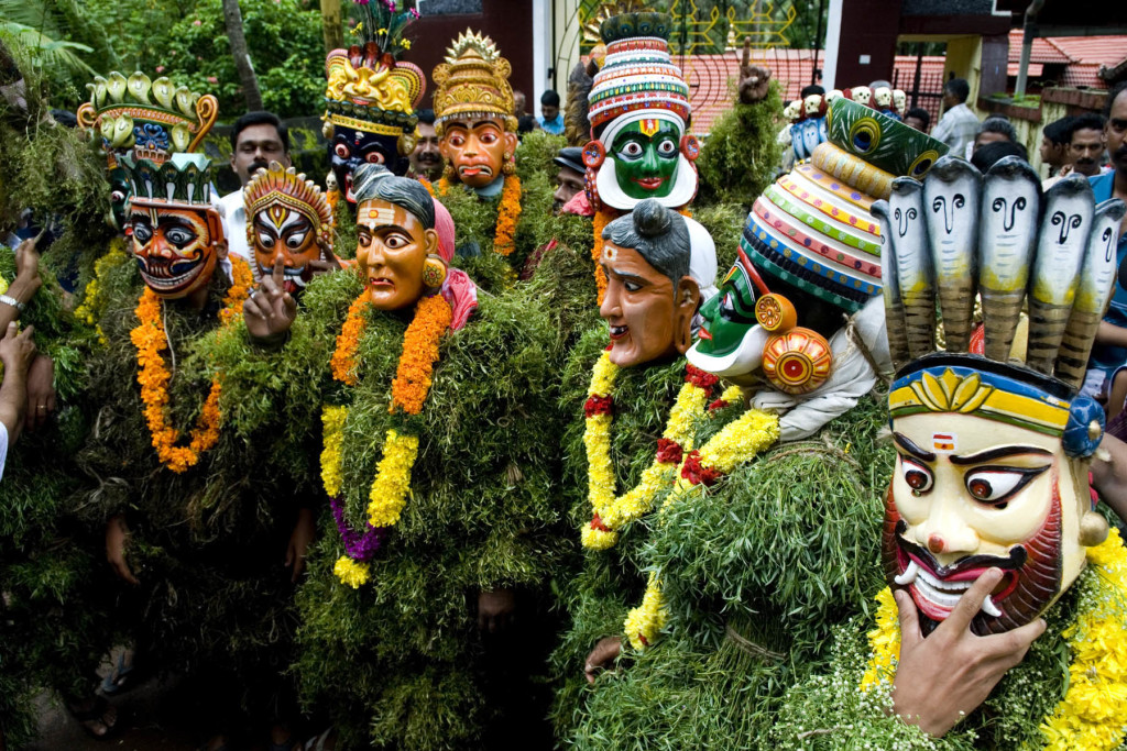 People participate in Kummatikali